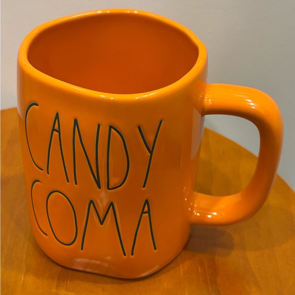 Rae Dunn Candy Coma Orange Pumpkin Color Coffee Mug Cup Halloween